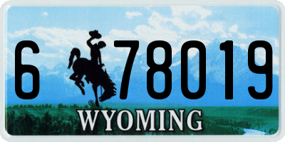 WY license plate 678019