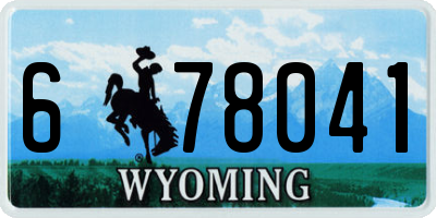 WY license plate 678041