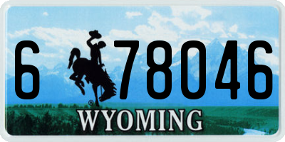 WY license plate 678046