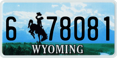 WY license plate 678081