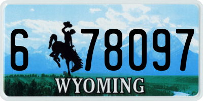 WY license plate 678097