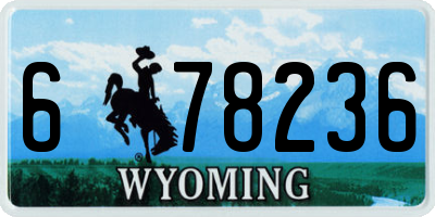 WY license plate 678236
