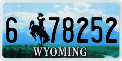 WY license plate 678252