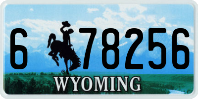 WY license plate 678256