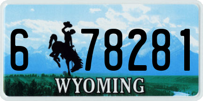WY license plate 678281