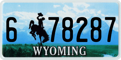 WY license plate 678287