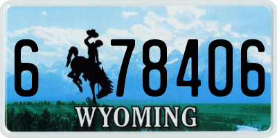 WY license plate 678406