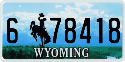 WY license plate 678418