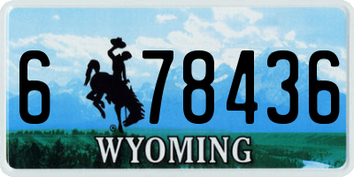 WY license plate 678436