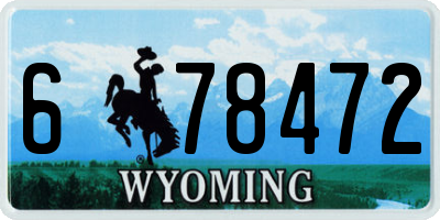 WY license plate 678472