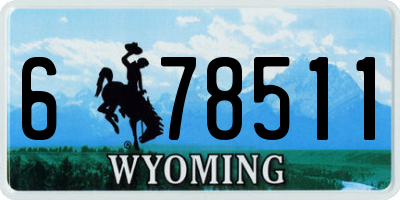 WY license plate 678511