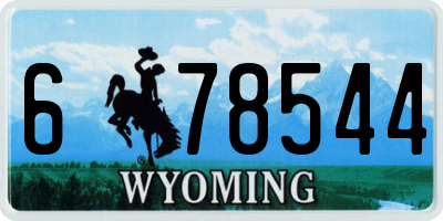 WY license plate 678544
