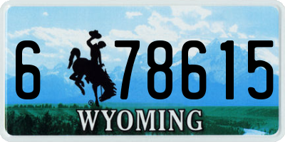 WY license plate 678615
