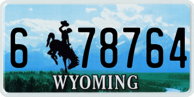 WY license plate 678764