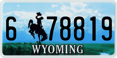WY license plate 678819