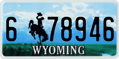 WY license plate 678946
