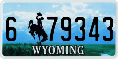 WY license plate 679343