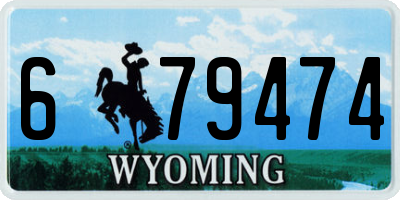 WY license plate 679474