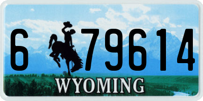 WY license plate 679614
