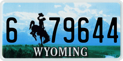 WY license plate 679644