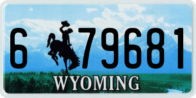 WY license plate 679681