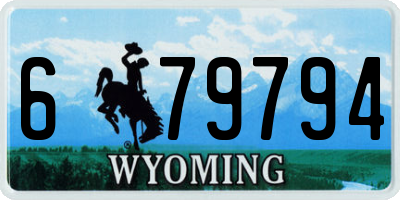 WY license plate 679794