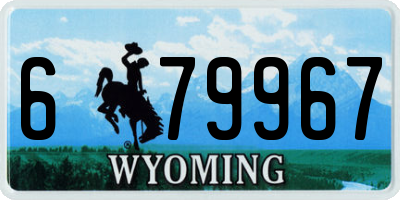 WY license plate 679967