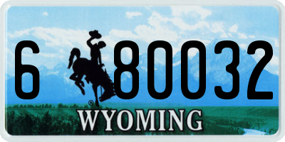 WY license plate 680032