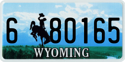 WY license plate 680165