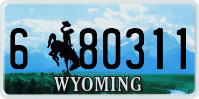 WY license plate 680311