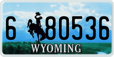 WY license plate 680536