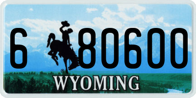 WY license plate 680600