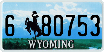 WY license plate 680753