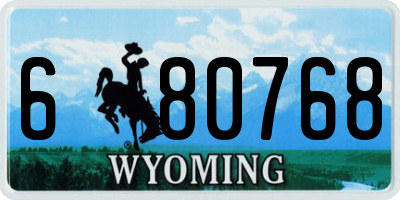 WY license plate 680768