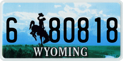 WY license plate 680818