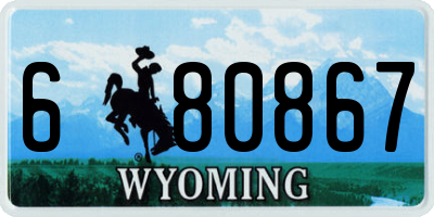 WY license plate 680867