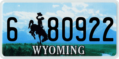 WY license plate 680922