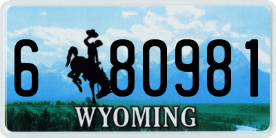 WY license plate 680981