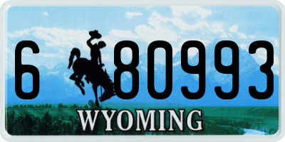WY license plate 680993