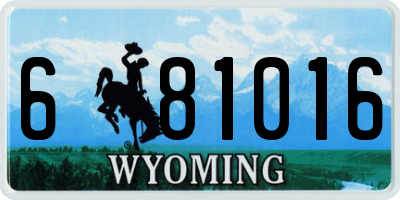 WY license plate 681016