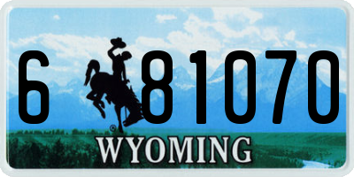 WY license plate 681070