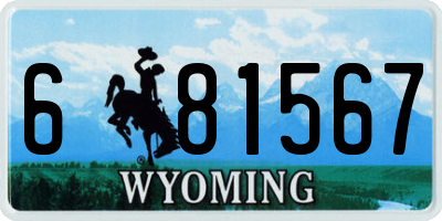 WY license plate 681567