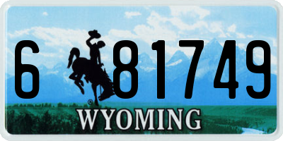WY license plate 681749
