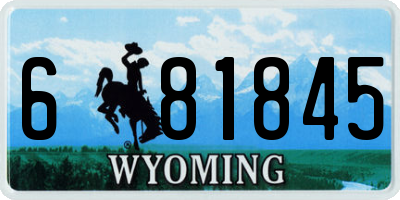 WY license plate 681845