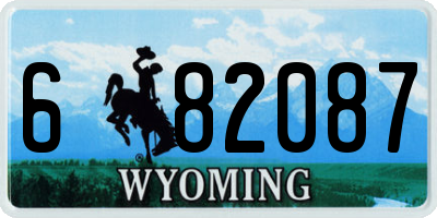 WY license plate 682087