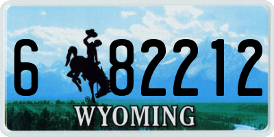 WY license plate 682212