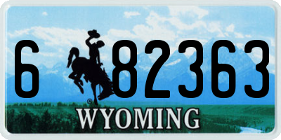WY license plate 682363