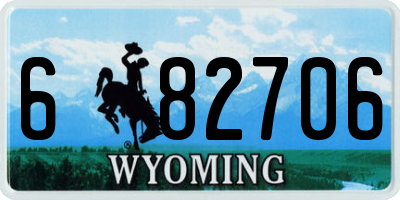 WY license plate 682706