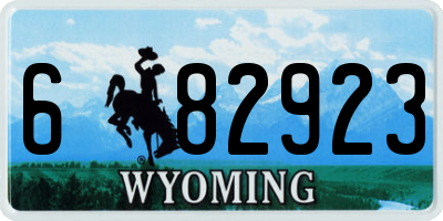 WY license plate 682923