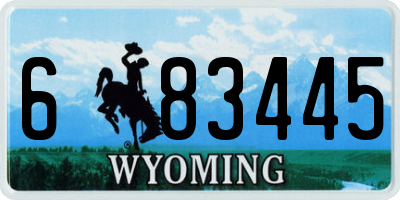 WY license plate 683445